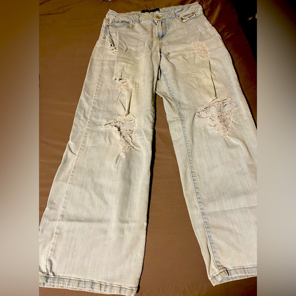 Ripped flare jeans